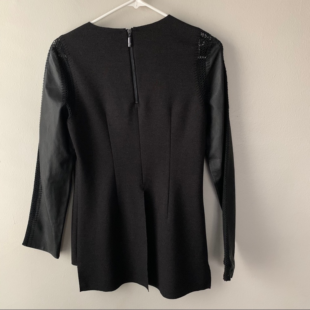 Stella & Jamie S Rio Knit Top Leather Sleeves - Picture 8 of 9